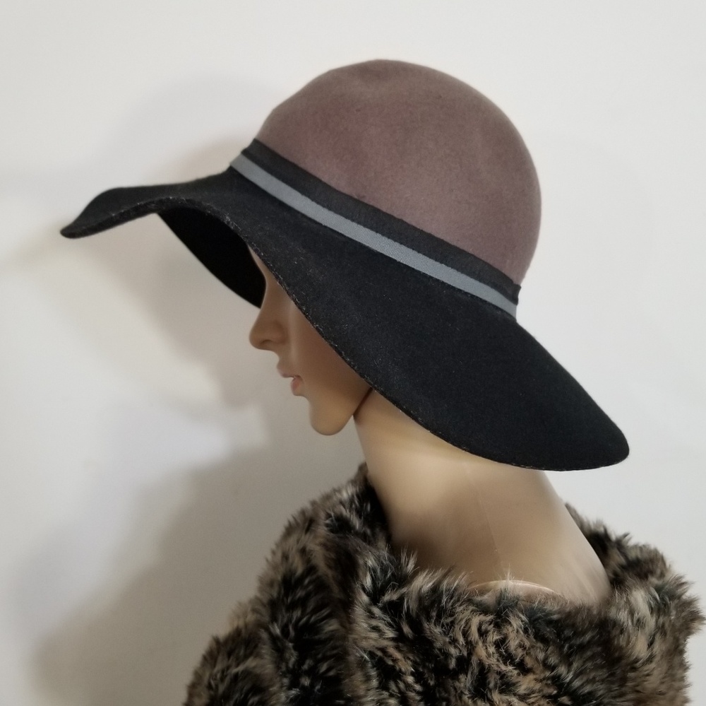Adora Black & Brown Wide Brim Floppy Hat